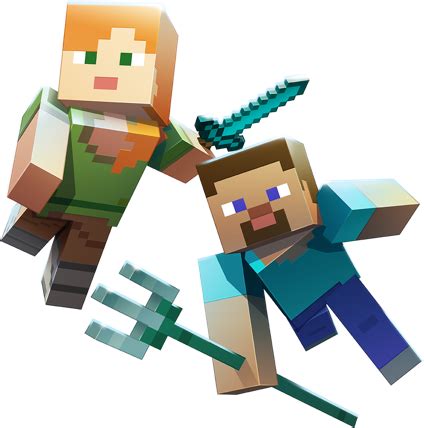 Minecraft steve with diamond sword png. minecraft aquatic steve alex trident sword diamond game...