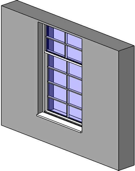 Object Sash Window 2x2 Top And 2x4 Bottom Panels