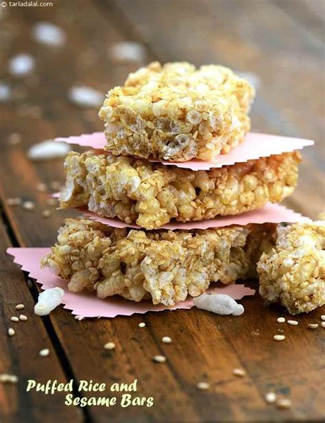 Puffed Rice And Sesame Bars Recipe Childrens Recipes Kids Recipes