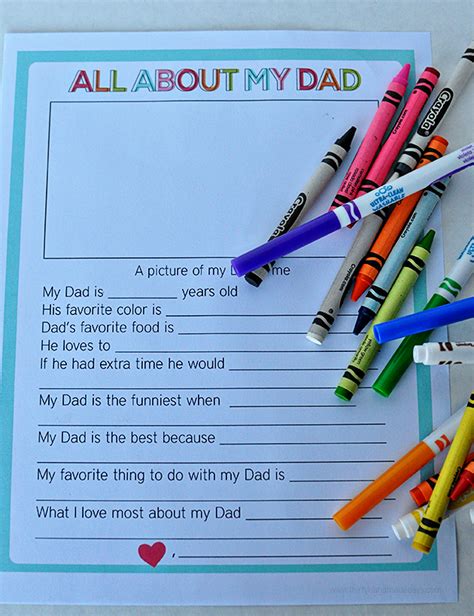 Printable Fathers Day Sheets