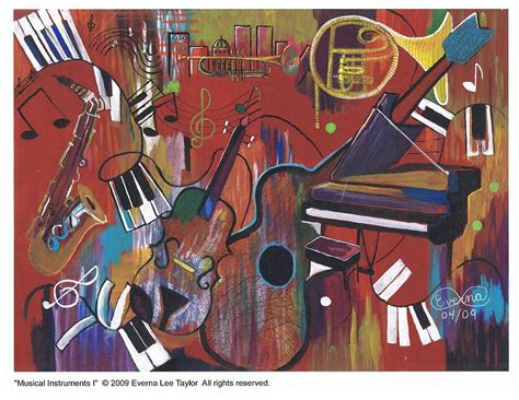 Musical Instruments 1 Painting By Everna Taylor Fine Art America