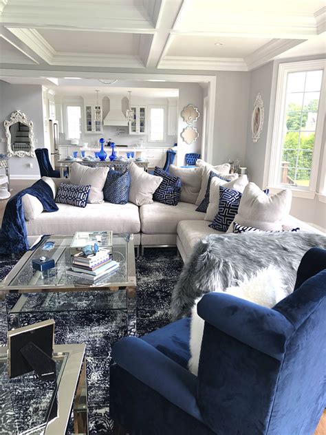 30 Silver And Blue Living Room Decoomo