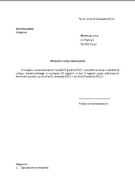 Prawo na co dzień. : Prawo pracy. Wniosek o udzielenie urlopu