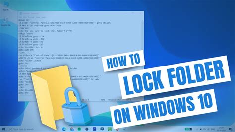 How To Lock Folders Without Any Software In Windows 10 Youtube