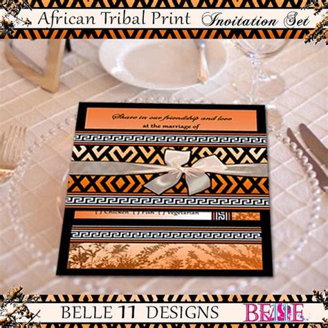 African Theme Printable Wedding Invitation By Belle11designs 2050