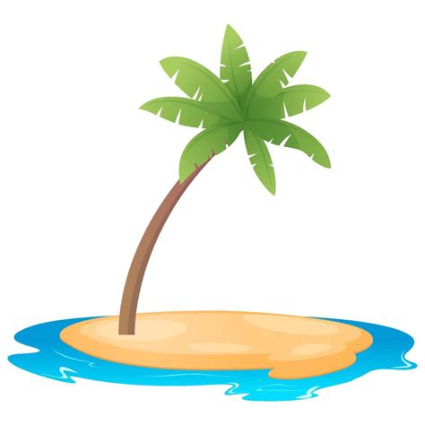 palm trees on an island cartoon