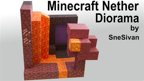 Diy Minecraft Nether Diorama Papercraft Youtube