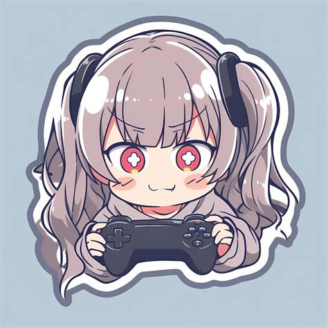 Premium Ai Image Minimal Japanese Kawaii Gamer Girl Chibi Anime