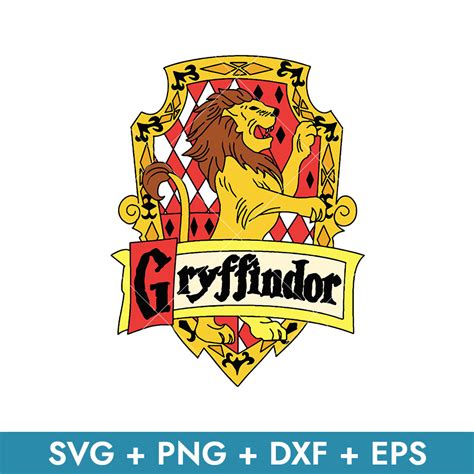 Gryffindor Crest Emblem Svg School Of Magic House Crest Svg Inspire