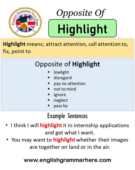 Opposite Of Highlight, Antonyms of Highlight, Meaning and Example ...