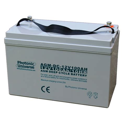 100Ah 12V Deep Cycle AGM Domestic Battery for Camper  