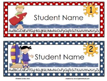 Original my nametags beautiful labels with 10 year guarantee and 98% customer satisfaction. Surfing Kids Editable Name Tags by Sailing Through 1st ...