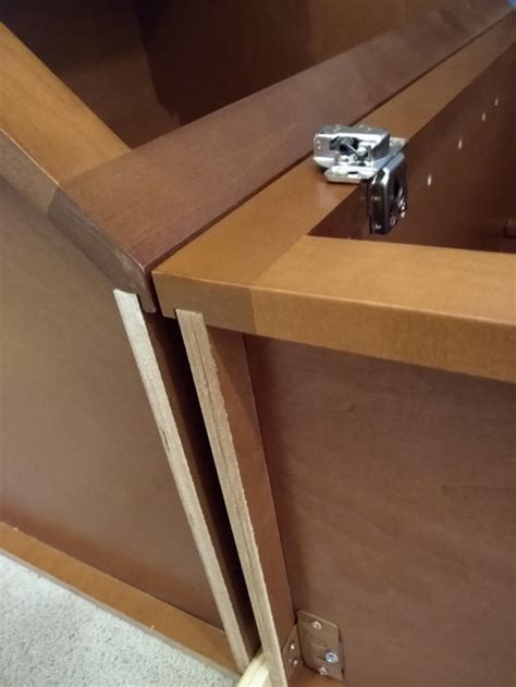 Methods for attaching the face frames to the boxes vary. Attaching face frame of diagonal corner cabinet to ...