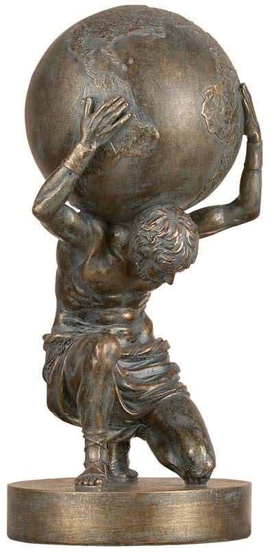 Atlas Holding Globe Statue Скульптура Сценический дизайн Искусство