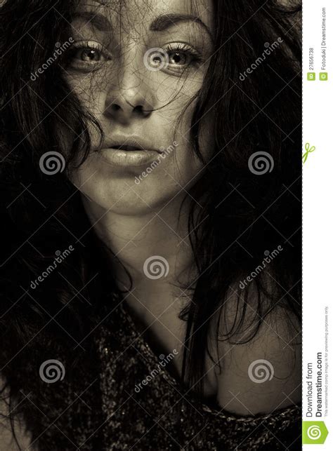 Emotion Expression Dark Girl Face Stock Photo Image Of Close Emotion