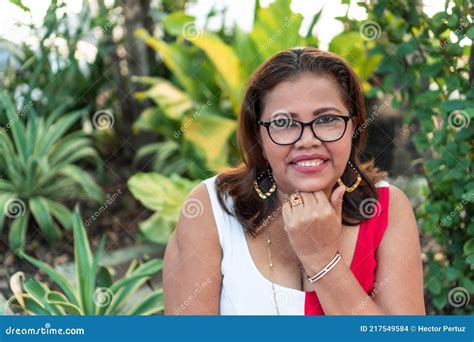 Portrait Of A Mature Latin Womannatural Light Stock Photo Image Of