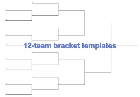 12 Team Bracket Single Elimination Printable Tournament