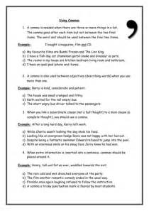 Commas worksheet