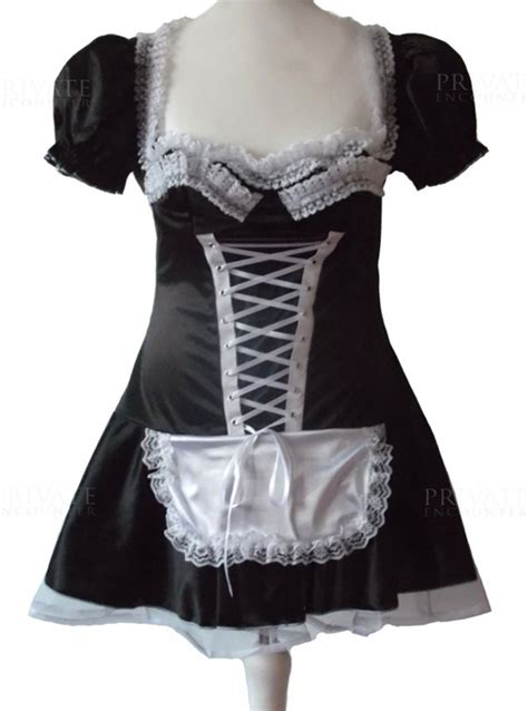 sexy french maid waitress fancy dress costume magenta private encounter