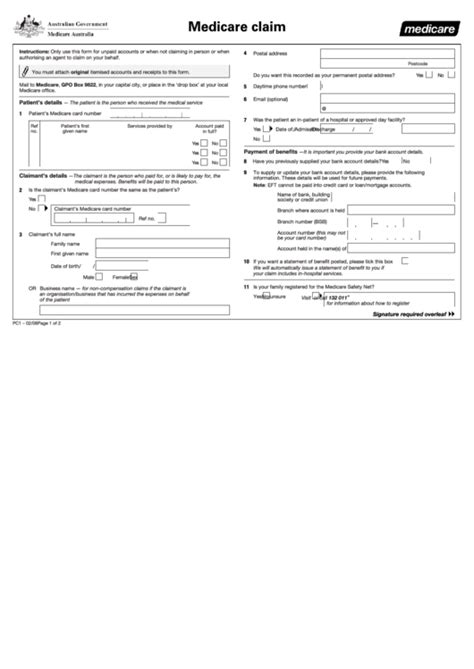 All health funds have waiting periods before you can claim on health insurance, but we do our best to keep these waiting periods as short as possible. Fillable Medicare Claim Form - Black And White printable pdf download