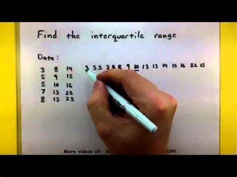 The interquartile range (iqr) contains the second and third quartiles, or the middle half of your whereas the range gives you the spread of the whole data set, the interquartile range gives you the. Statistics - Compute the interquartile range - YouTube