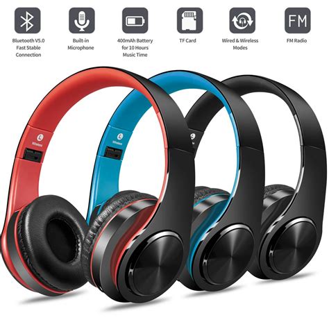 Bluetooth Headphones Over Ear Hi Fi Stereo Wireless Foldable Headset With Soft Memory Protein