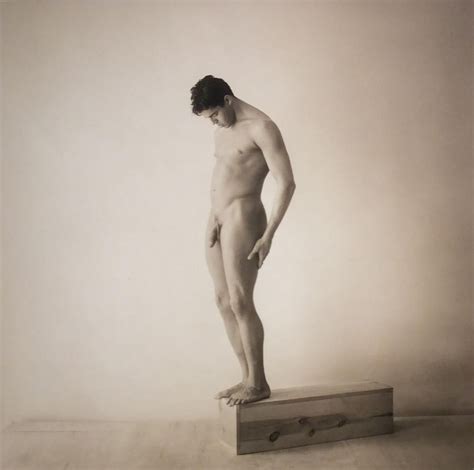 David Halliday Male Nude Standing Sepia Toned Portrait Photograph