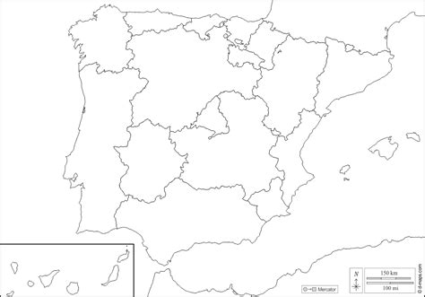 Mapa De España Mudo Comunidades