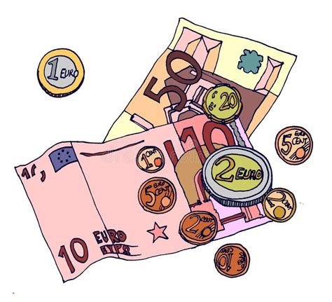 Money Cartoon Illustration Of Some Euro Notes Illustration Cartoon