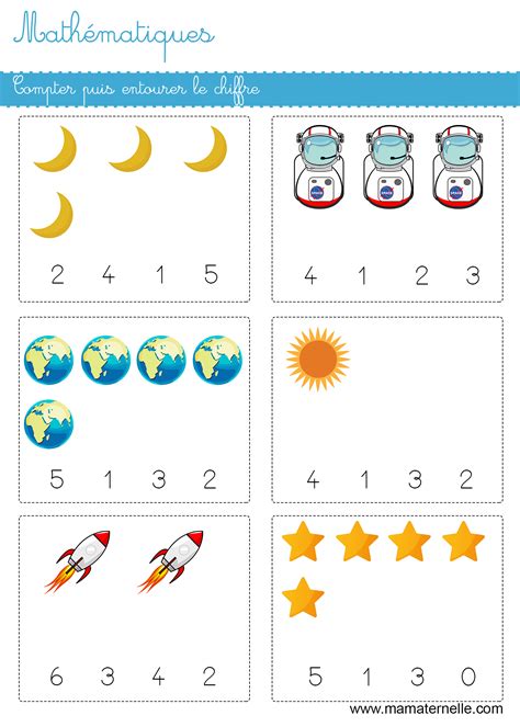 Mathématiques Compter Puis Entourer Le Chiffre Ma Maternelle