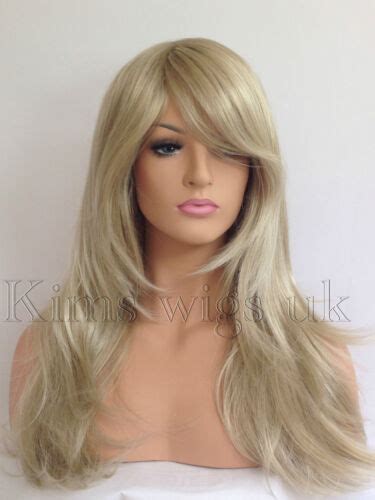 Full Long Womens Ladies Fashion Hair Wig Two Tone Blonde Mix Heat Resist Kwo5 Uk Ebay