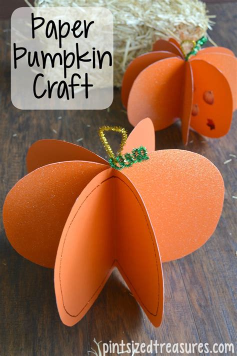 Easy Paper Pumpkin Craft · Pint-sized Treasures