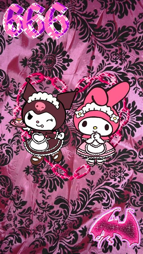 Scene Kween Aesthetic Dark Goth Hello Kitty Kuromi Melody Pastel