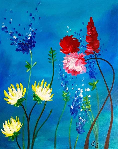 Vintage Spring Flower Painting Painting Simple Acrylic Paintings