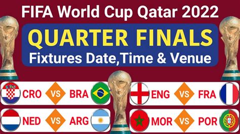 fifa world cup 2022 quarter final schedule world cup round 8 fixtures world cup fixtures youtube