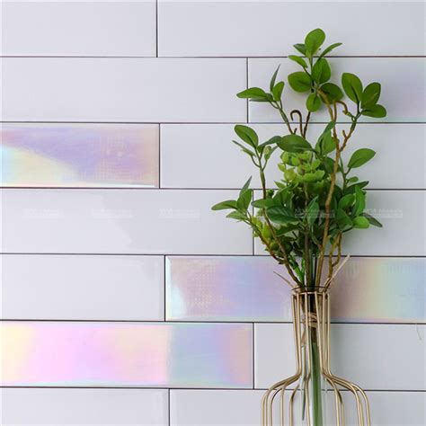 Every mosaic is carefully crafted & designed exceeding the highest standards of contemporary mosaics. 65x365mm Porcelain Subway Iridescent Tiles for Kitchen ...