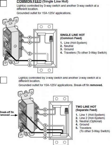 Leviton double switch wiring diagram. Replacing a 3 way switch with a combo 3way switch/outlet - DoItYourself.com Community Forums