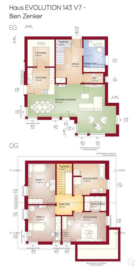 Einfamilienhaus Grundriss offen mit Satteldach Architektur ...
