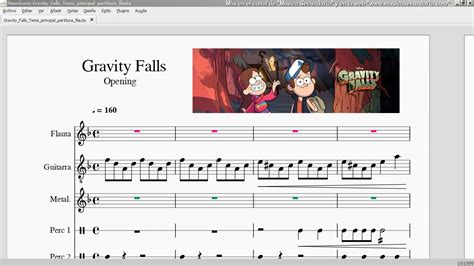 Gravity Falls Opening Disney Partitura Flauta Youtube