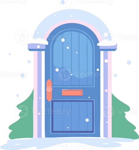 Hand Drawn Christmas Door In Flat Style 27119443 Png