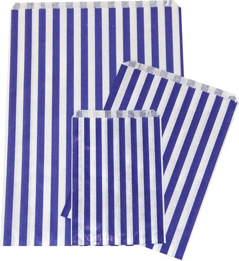 Small Blue Candy Stripe Paper Bags Strung 5x7 Sold In