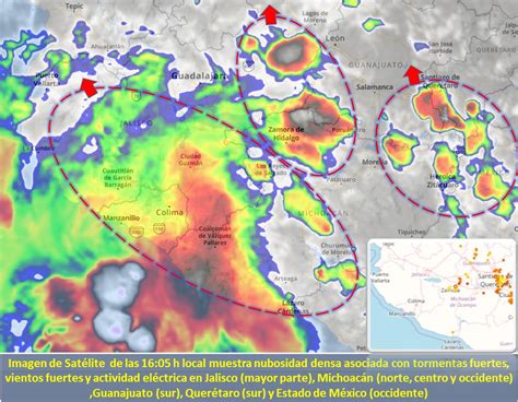 07:23 la hora local actual en guadalajara es la 111 minutos antes de hora solar aparente. CONAGUA Clima on Twitter: "Imagen de satélite muestra ...
