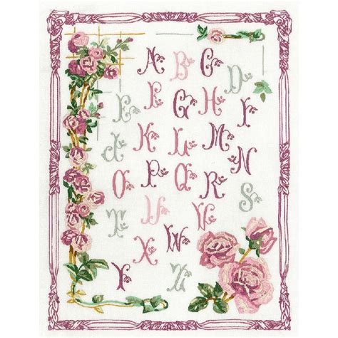 A brand new take on alphabet samplers! ABC aux roses à broder Princesse PR.7403 : Broderie toile ...