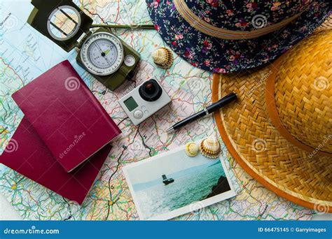 Top View Of Travel Things For Traveling Stock Image Image Of Relax