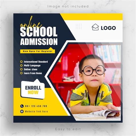 Premium Psd Back To School Admission Educational Social Media Banner