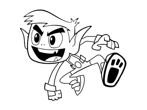 Robin, starfire, raven, cyborg, and beast boy made such a great team to fight the new villains. Action Beast Boy Coloring Page - Free Printable Coloring ...