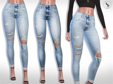 The Sims Resource Ultra Realistic Ripped Skinny Jeans By Saliwa Sims