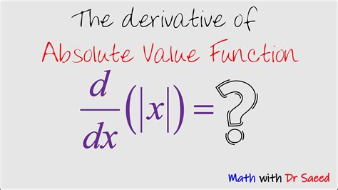 The Derivative And Integral Of Absolute Value Of X Fxx Youtube