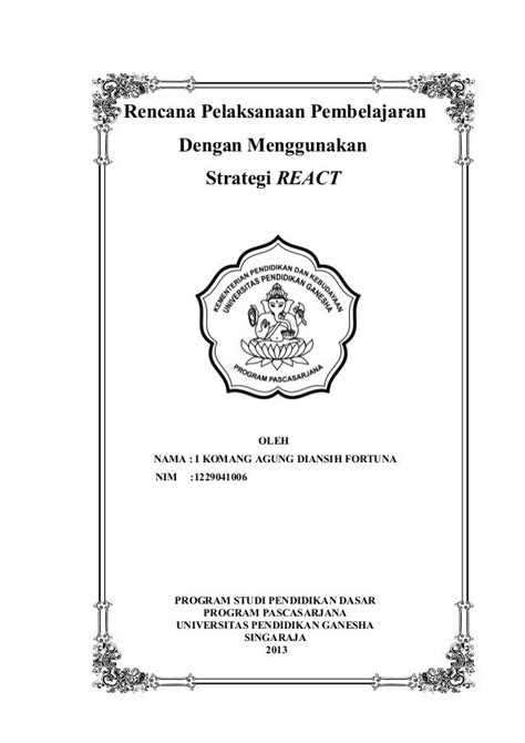 Contoh Cover Rpp K13 Smp - Galeri Sampul