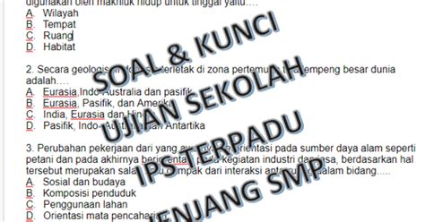 Jika data nilai hasil ujian siswa tersebut berdistribusi normal, maka berapa persen mahasiswa yang mendapat nilai a jika syarat untuk mendapatkan nilai a adalah nilai lebih dari 85? Soal dan Kunci Jawaban Ujian Sekolah IPS Terpadu Kelas 9 - Kherysuryawan.id